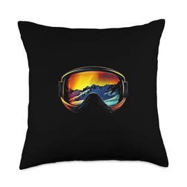 Ski Goggles Reflection Throw Pillow