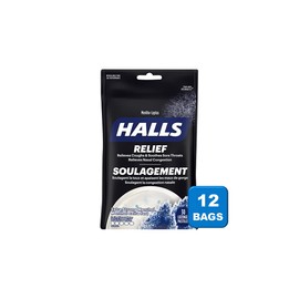 Halls Menthol Extra Strong 30 Count Bag, Pack of 12