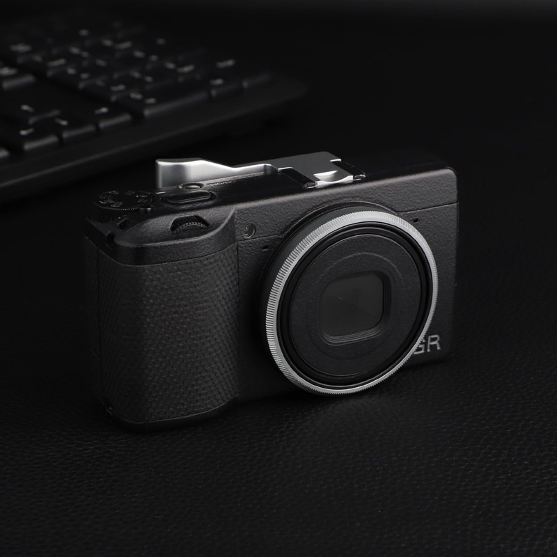 Haoge Silver Grey Metal Decorate Camera Ring for RICOH GR3X/GRIIIX