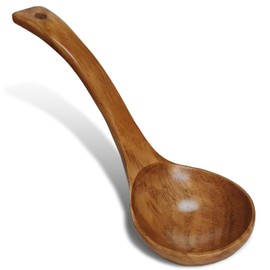 Wooden Ladle Long Handle Ladle Utensils for Soup, for Kitchen Cookware, Cooking Ladle Spoon 10 inch Serving Spoon