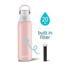 Brita Stainless Steel Water Filter Bottle, 20 Ounce, Rose, 1 Count