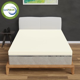 Greaton, 3-Inch High Density Medium Firm Foam Mattress Topper, CertiPUR-US Certified for Superior Comfort and Support, Twin, White