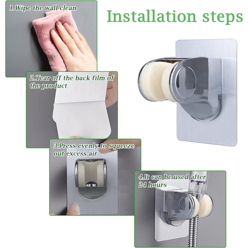 Shower Head Holder Strong Adhesive Adjustable Handheld Shower Wand Holder