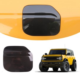 RERPRO Fuel Tank Door Cover Gas Cap Trim Compatible with 2021 2022 2023 2024 2025 Ford Bronco 2/4 Door Exterior Accessories Oil Filler Cap Decal Sticker Decoration Decor 1 Pack Carbon Black
