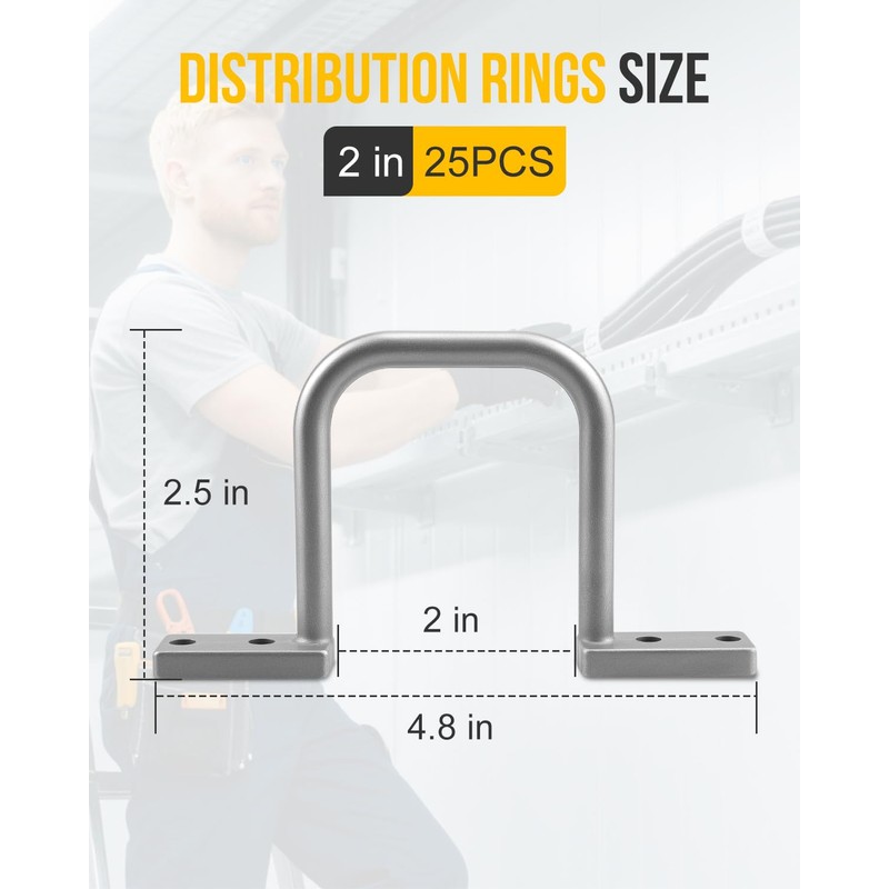 25 Pcs Distribution Rings Aluminum D Ring for Sorting Out