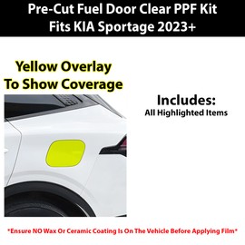 BOGAR TECH DESIGNS Precut for KIA Sportage 2023+ Gas Cap Anti-Scratch Resistant Paint Protection PPF Film Fuel Door Cover, Clear Bra
