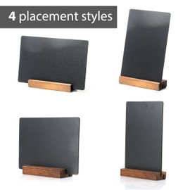 JDEA Desktop Chalkboard Sign Double-Sided Chalkboard with Wooden Base (3 Pack 7.9x5.1)