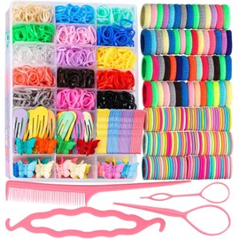 1460 PCS Juegos de accesorios para el pelo para niñas, juego de bandas para el cabello, set de accesorios para el cabello, ligas para cabello niña, ligas coloridas para bebé