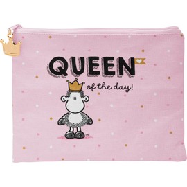 Sheepworld Bag with Queen Print Cotton Zip 22.5 cm x 17.5 cm Gift for Her, Girlfriend, Sister, Colleague 48854