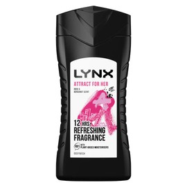 Pack of 3, Lynx Attract for Her Rose & Bergamot Scent Body Wash 225ml