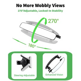Golf Cart Rear View Mirror, 16.5" Universal Adjustable Rearview Mirror Extra Wide 180° Panoramic, Compatible with EZGO, Club Car, Yamaha for Enhanced Rear Visibility