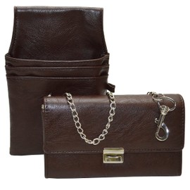 flevado Cashier Wallet Waiter Purses Sets with or without/Colour Matching Colt/Holster to Choose From, Light Brown Wallet with Colt, Classic