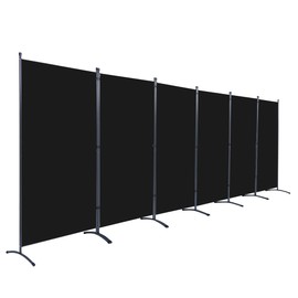JVVMNJLK Indoor Room Divider, Portable Office Partition Privacy Screen - 6 Panel Folding Wall for Room Separator, 204" W x 71.3" H, Black