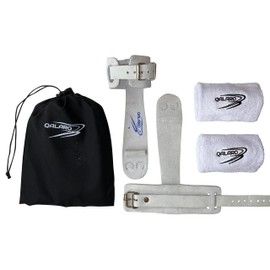 QALARO Single Buckle Narrow Grips for Girls Gymnastics | Dowel Grips, 11cm White Wristbands, Grip Bag | Gymnastics Grips for Girls | Youth Bar Grips | Gymnastics Gloves