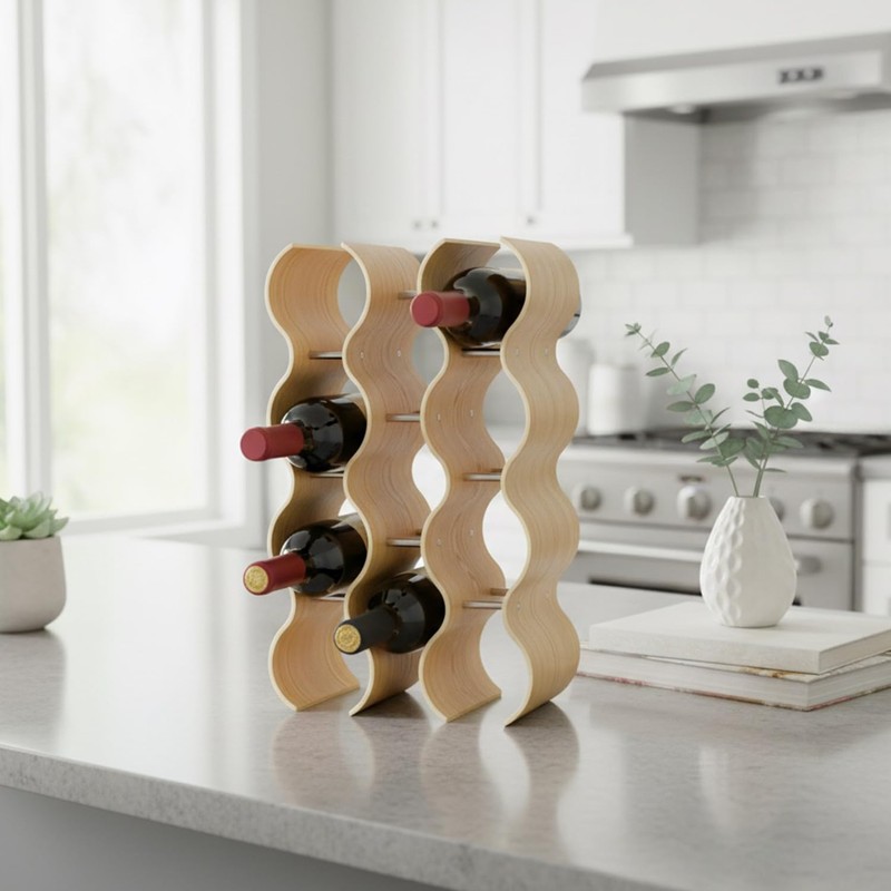 Daimix 4-Tier Wine Rack Countertop, 14 Bottles Wooden Wine Holder