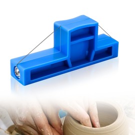 Angle Cutting Clay Tool Steel Wire Bevel Cutter Small Pottery Angle Cutter Plastic Pottery Trimming Tools Blue Plastic Ceramic Wire Cutters for Pottery, Ceramics, and Sculpting, 2.7 x 1.1 inches