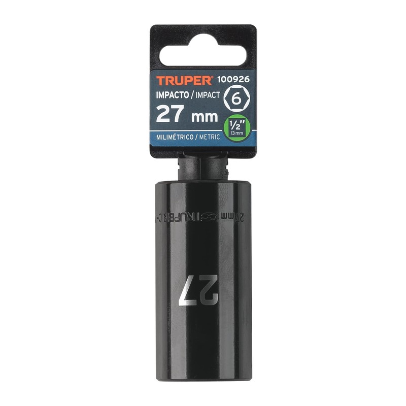 Truper D-7327-ML, Dado largo impacto de 27 mm, 6 puntas,