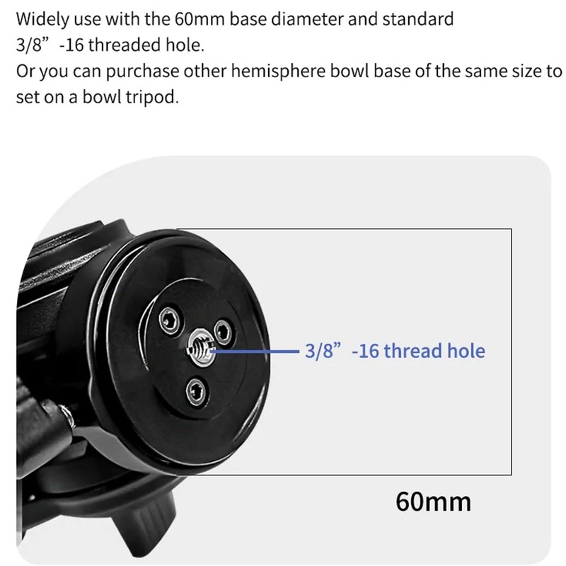 YC Onion FH60 Fluid Head for Tripod, Pineta Pro Monopod,