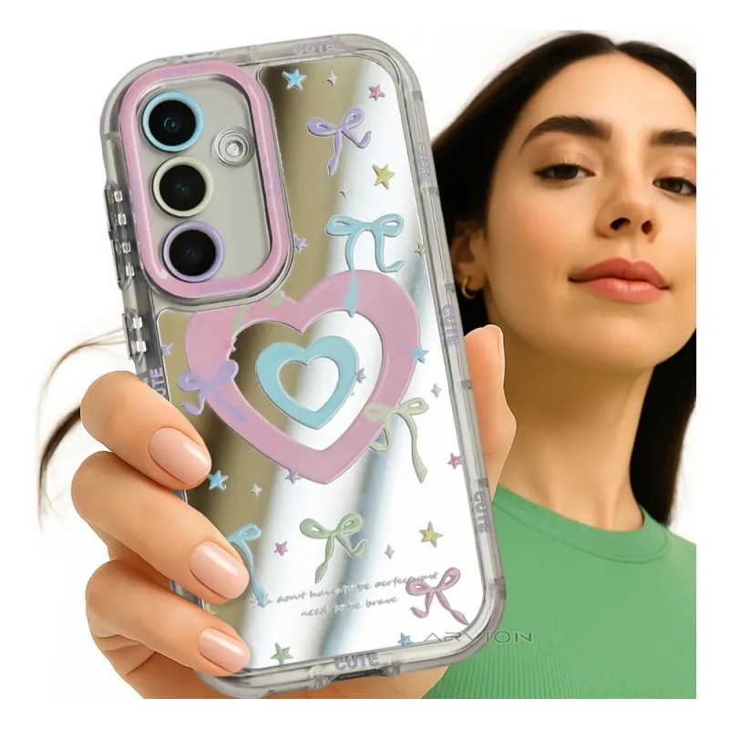 Funda Para Motorola Espejo Cute Corazones Antigolpes Mujer