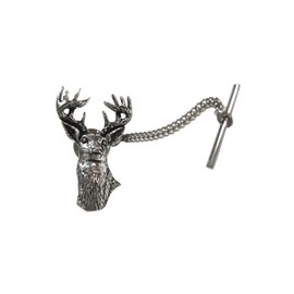 Kiola Designs White Tailed Stag Deer Head Tie Tack