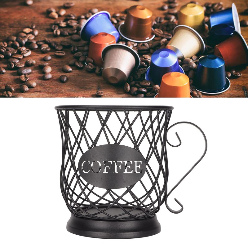 Iron Coffee Pod Holder Organizer Large Capacity Coffee Capsule Storage