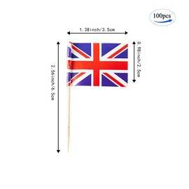 UK Flag British Flag, Small Mini British Toothpick Flags for Food, Cupcakes, Cocktails, Appetizers, Bar Party Decorations