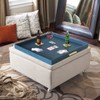 HofferRuffer Extra Large Square Serving Tray, Elegant Faux Leather Ottoman