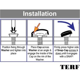 TERF® Black Two Piece Snap On Plastidome Cap 15mm (5/8 Inch) Diameter Clip On Plastic Dome Covers for Ø 6g - 8g (3.5mm - 4mm) Screw Size - Pack of 10