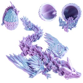 BAODBF 3D Printed Dragon Egg,3D Dragon Egg,Dragon Egg Toy,Articulated Dragon for Home,Office Relaxation Toys (blue)