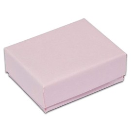 TheDisplayGuys 100-Pack #21 Cotton Filled Cardboard Paper Jewelry Box Gift Case - Pink (2 5/8" x 1 5/8" x 1")