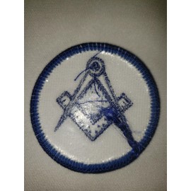 Square & Compass Round Embroidered Masonic Regalia Patch    2 " Dia.  Glove Size