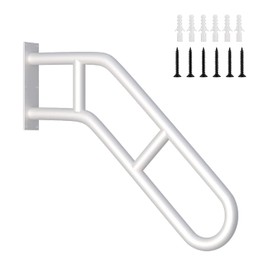 Ironlux Hand Rails, Upgraded Handrails for Outdoor 1-3 Steps, 27" Bent U-Shaped Wall Mount Handrail, Antique Metal Stair Railing with 2 Anti-Skid Crossbar for Garage, Porch, Garden, Yard