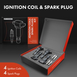 A-Premium Set of 4 Ignition Coil Pack and Iridium Spark Plugs Compatible with Hyundai Sonata 2015-2019, Santa Fe Sport 2016-2018, Tucson 2018-2020 & Kia Optima 2016-2020, Sorento, Sportage, Rondo