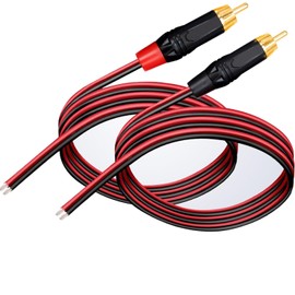 RUNCCI-YUN 2PCS 14AWG Male Plug Connectors, Speaker Cable to RCA Plug RCA Plug RCA Audio Video Connector, RCA Plug Solderless for Multimedia and CCTV (1Black + 1Red)