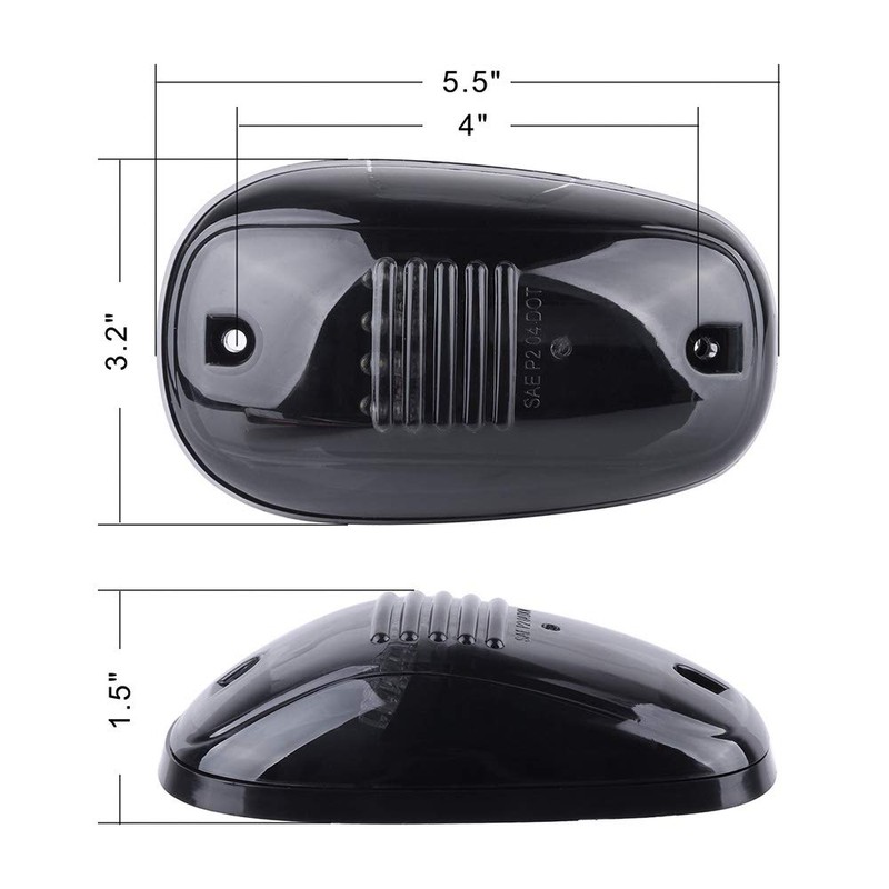 cciyu 5x 12LEDs Smoke/Amber Cab Roof Top Marker Running Lights