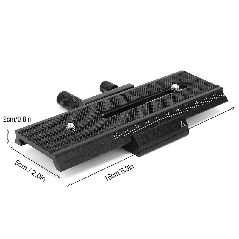 2 Way Macro Focusing Rail Slider with 1/4" Mounting Screw