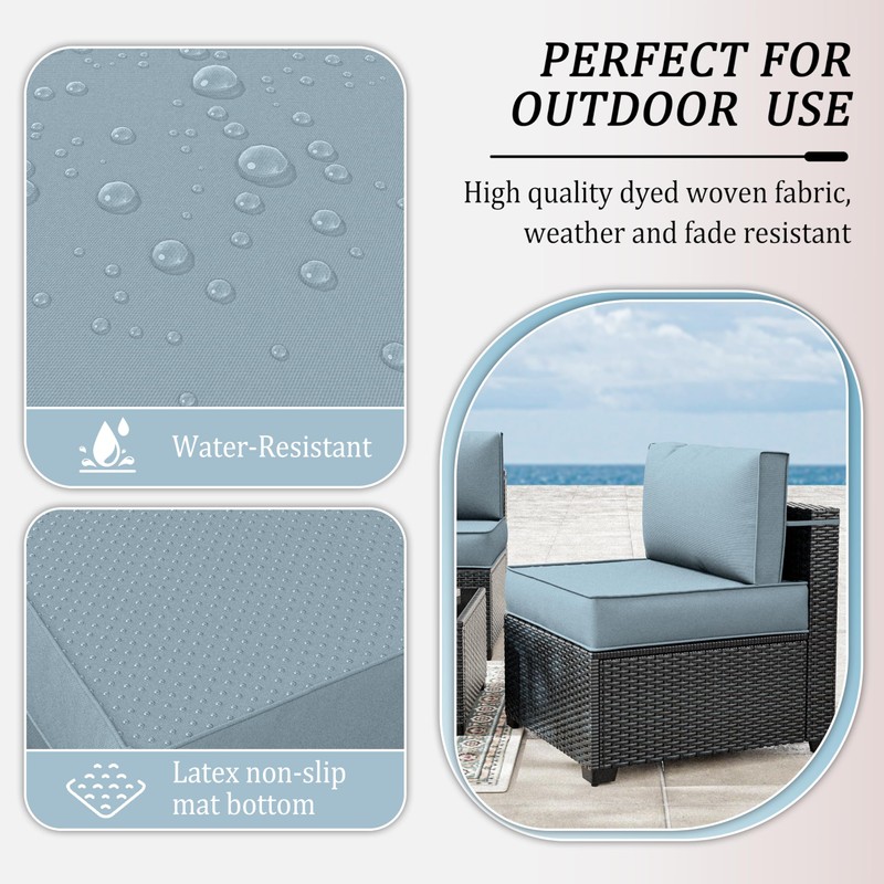 Tounosnt 14 Pcs Outdoor Patio Cushion Covers - Replaceable Waterproof