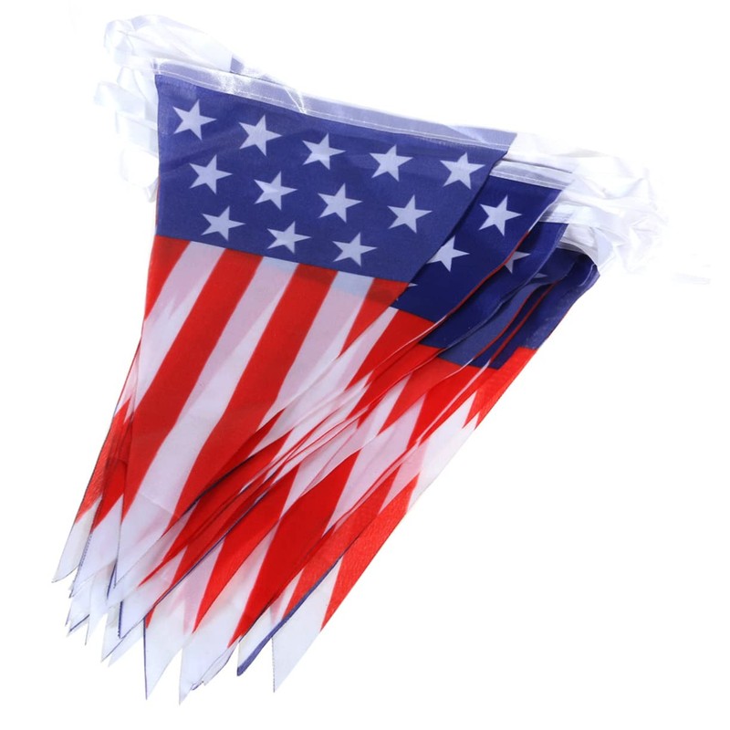 LABRIMP 3pcs Large American Flag Pennant Banner Patriotic Bunting for