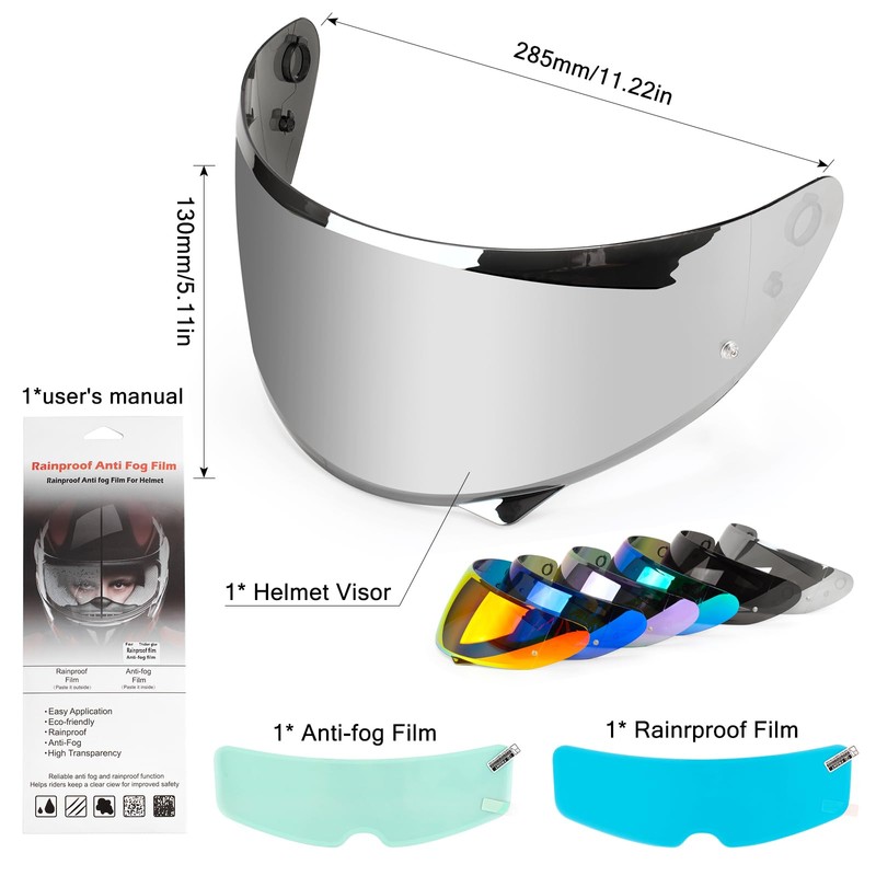 XINGWU Motorcycle Helmet Visor Replacement for HJ-34P Tinted C10 Helmet