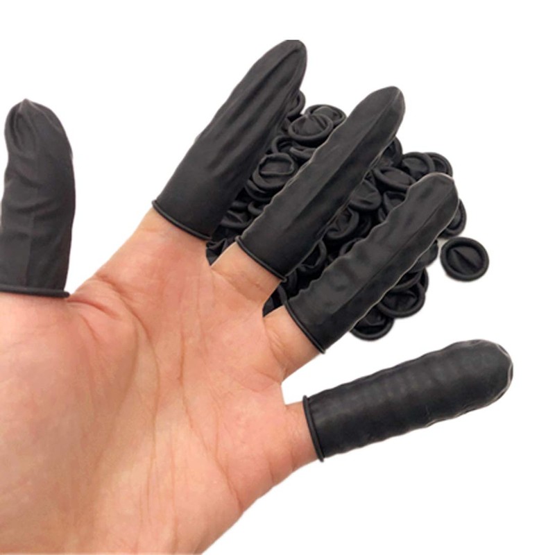 ESD Finger Cots, Black Color, 4 Mil Thick, Medium(Pack of