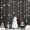 16 Metre White Party Decorations, Star, Circle, Dots Paper Streamers,