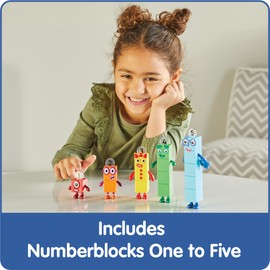 hand2mind Numberblocks Friends One to Five, Action Figure Set, Toy Figures & Playsets, Small Figurines for Kids, Counting Blocks, Numbers for Toddlers, Math Toys, Kids Birthday Gifts