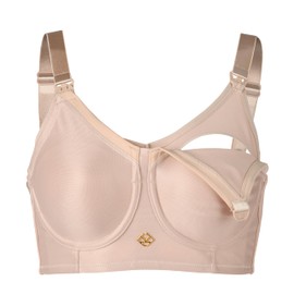 Kaye Larcky | Nursing Minimizer Bra | Clip Down Feature | Breastfeeding Essentials | Medium Coverage | Nude 32G