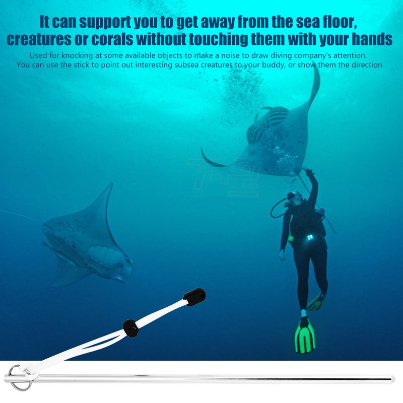 Aluminum Alloy Scuba Diving Noise Maker Stick Rod Pointer with