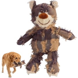 SrgPui Dog Teddy Toy for Pets, Indestructible Dog Toys for Large and Small Dogs, Tough Chew Toy with Squeaker for Anxiety Relief and Teeth Cleaning, 1-Pack