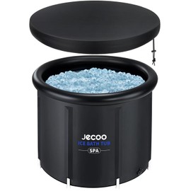Jecoo Cold Plunge Tub XL 116 Gallons Ice Bath Tub, Multiple Layered Portable Ice Bath Plunge with Lid, Suitable for Outdoor Gardens Indoor Gyms Arena Cold Water Therapy Training Athletes Recovery
