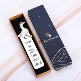 Funny Bookmark, Cute Silly Goose Book Marks for Reading Women Teen, Book Accessories Book Marker, Christmas Birthday Back to School Supplies Gifts for Teachers Students Librarians Book Lovers Bookish