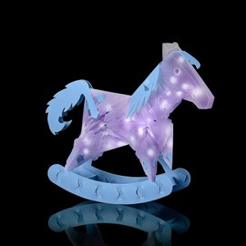 Kosmos CREATTO Schaukelpferd, 3D-Leuchtfiguren entwerfen, 3D-Puzzle-Set für Pferd, Pokal oder Stallfenster, gestalte kreative Zimmer-Deko, 57 Steckteile, LED-Lichterkette, Bastel-Set für Kinder, DIY