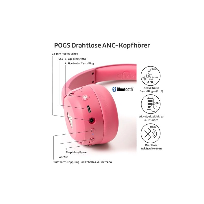 POGS Wireless Over-Ear Noise Cancelling Headphones | The Turtle |
