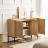 VEVOR Rattan Storage Cabinet with 3 Magnetic Doors and Adjustable